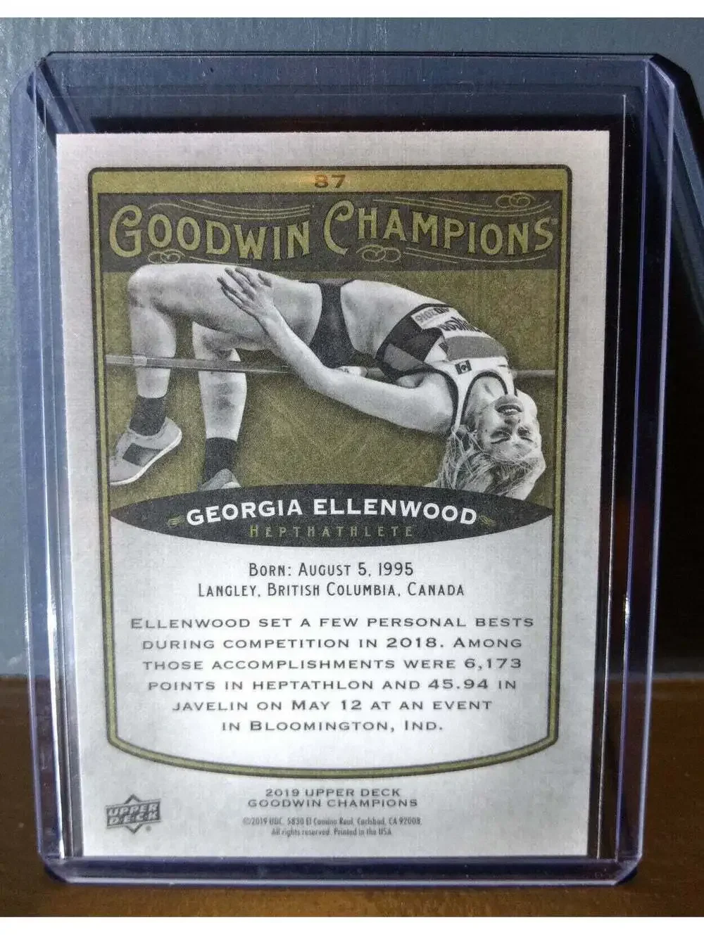 2019 Upper Deck Goodwin Champions Georgia Ellenwood #87 Hepthathlete Card